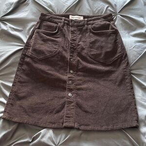 Bootlegger cord button up skirt